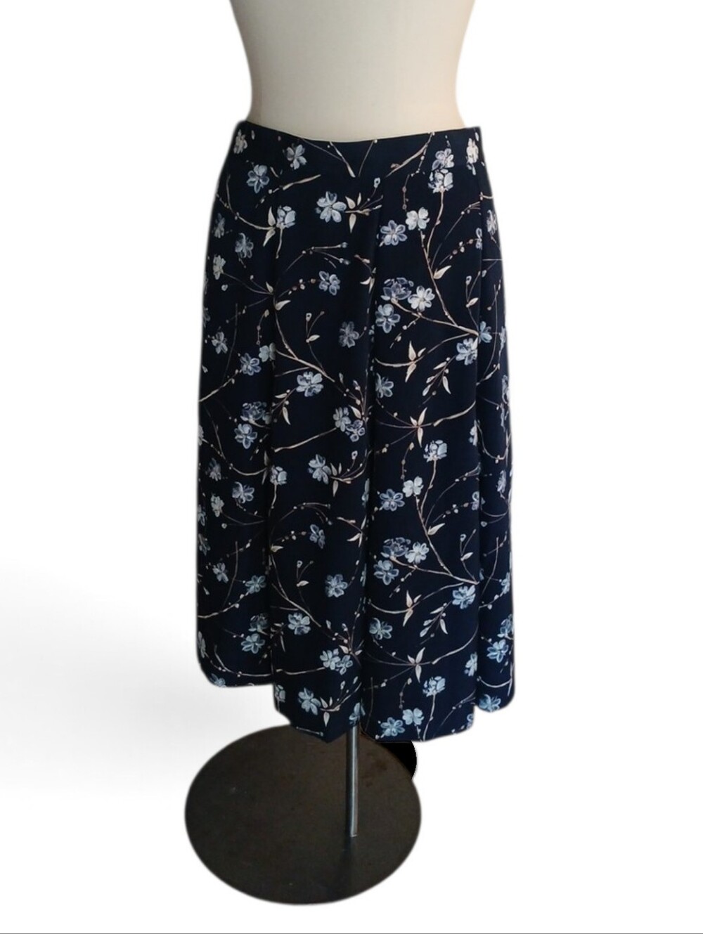 Koret Navy Blue Floral Print Skirt